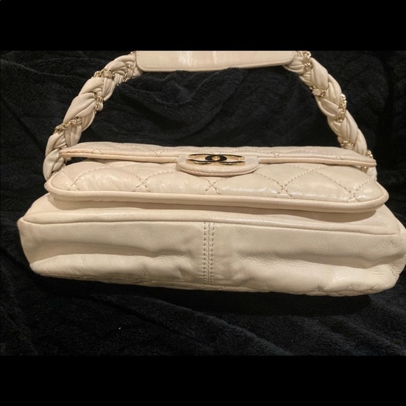 **Rare** Chanel Beige Leather Lady Braid Flap Bag - Picture 7 of 9